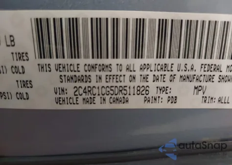 2013 Chrysler Town & Country Touring-L z USA, uszkodzony, nr VIN 2C4RC1CG5DR511826